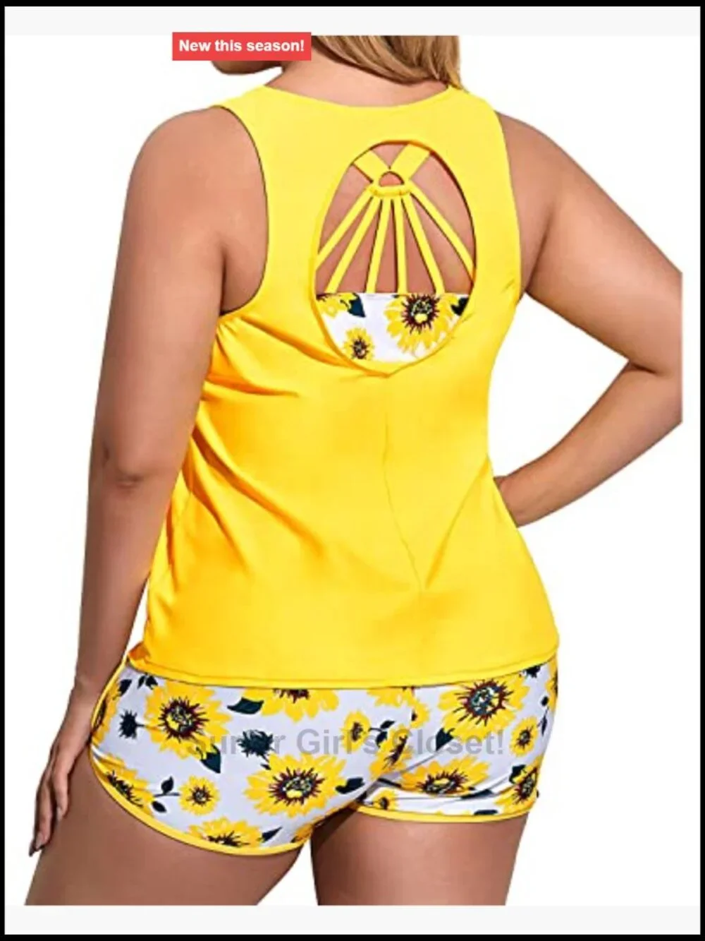 Plus Size 3 Piece Tankini Swimsuits Athletic Bathing Suits with Shorts